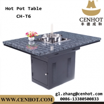 Commercial Dining Table Restaurant Hot Pot Table With Lift Hot Pot