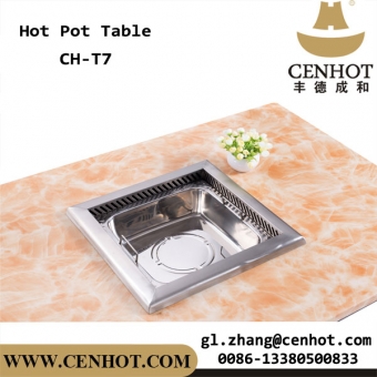 CENHOT Large Smokeless Hot Pot Restaurant Dining Tables Supplier 
