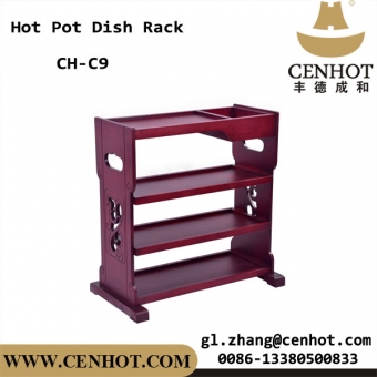 CENHOT Solid Wood Hot Pot Dish Racks With Four-tier CH-C9