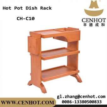 CENHOT Chinese Solid Wood Dish Racks For Hot Pot Restaurant