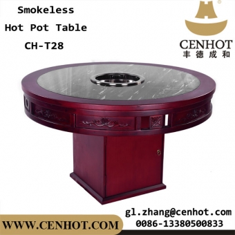 CENHOT Wooden No Smoke Hot Pot Table For Restaurant Owners