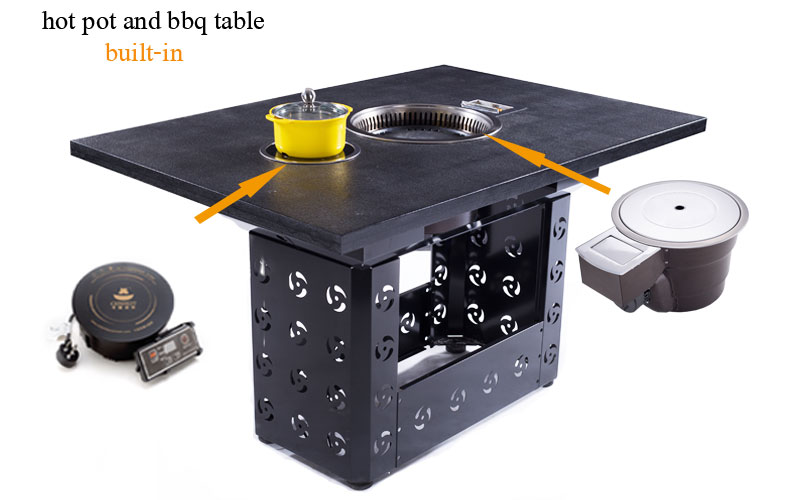 CENHOT Korean Style Restaurant BBQ Grill Hotpot Table For Wholesale  Manufacturers