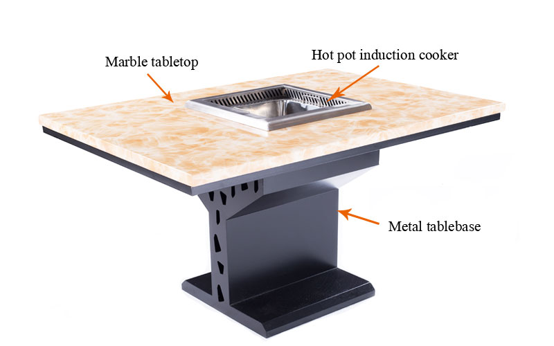 CENHOT Large Smokeless Hot Pot Restaurant Dining Tables structure