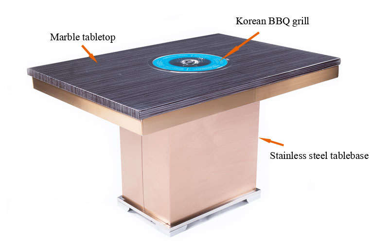 CENHOT Korean Barbecue Tables/BBQ Grill Tables' structure
