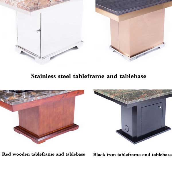 a variety of materials and colors of the table frame and table base - CENHOT