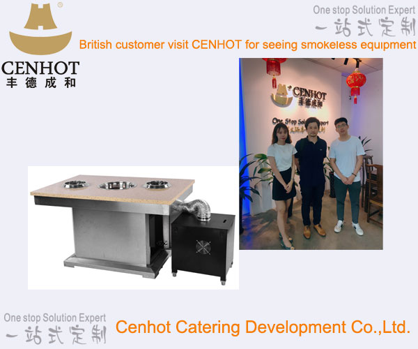 British customer visit CENHOT for seeing our smokeless equipment