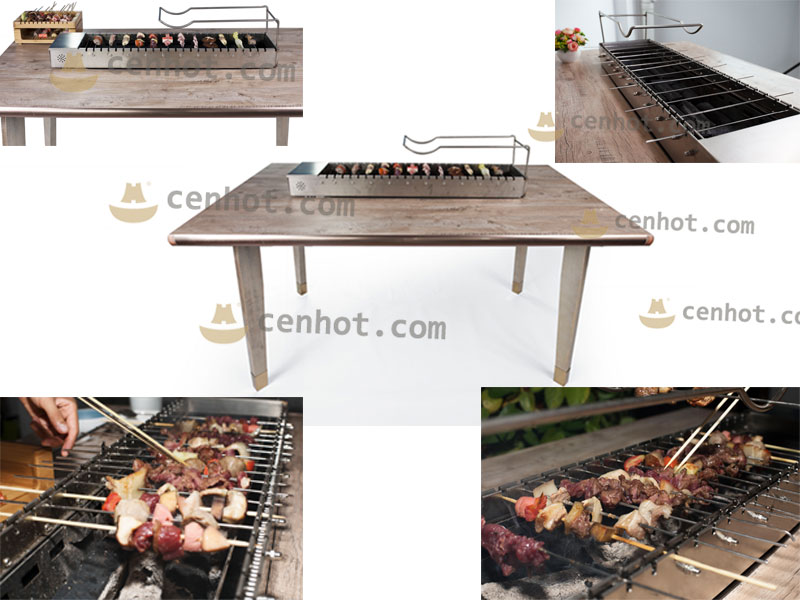 Automatic Rotating Indoor Barbecue Charcoal Grill effect - CENHOT Automatic Rotating Indoor Barbecue Charcoal Grill effect - CENHOT