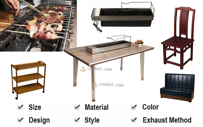 Automatic Rotating BBQ Grill Table for Restaurant - CENHOT Automatic Rotating BBQ Grill Table for Restaurant - CENHOT