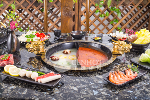 built in hot pot table - CENHOT