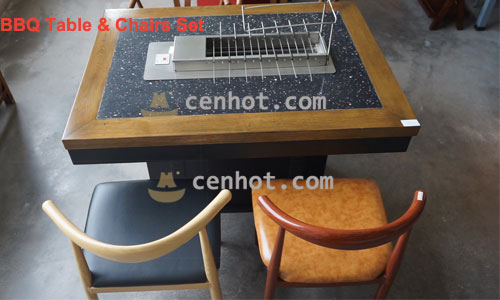 Automatic Rotating BBQ Table & Chairs Set - CENHOT Automatic Rotating BBQ Table & Chairs Set - CENHOT
