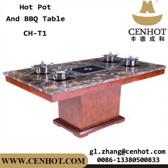 CENHOT Hot Pot With Korean Barbucue Grill Table For Restaurant