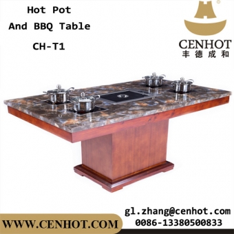 Hot Pot With Korean Barbucue grill Table For Restaurant CH-T1