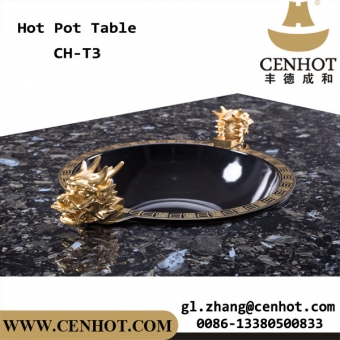 CENHOT High Quality Marble Tabletop Restaurant Hot Pot Table 