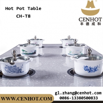 CENHOT Hot Pot Table Built In For Restaurant Using 