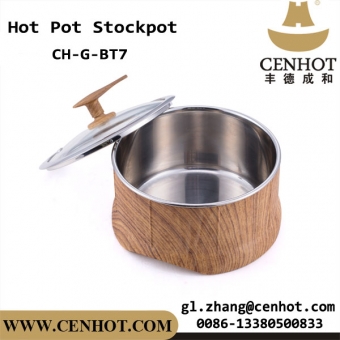CENHOT Stainless Steel Restaurant Stock Pots With Wooden Coating