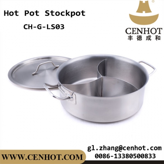 CENHOT Stainless Steel Hot Pot Three Divided Cookware For Restaurant  Manufacturers