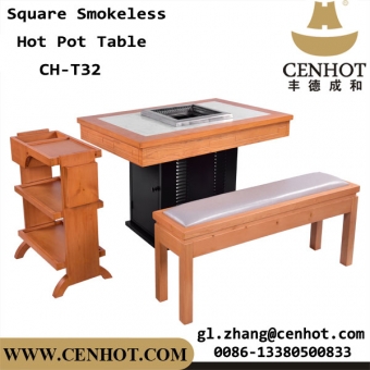 CENHOT Wooden Restaurant Hot Pot Tables And Chairs Sets Manufacturers