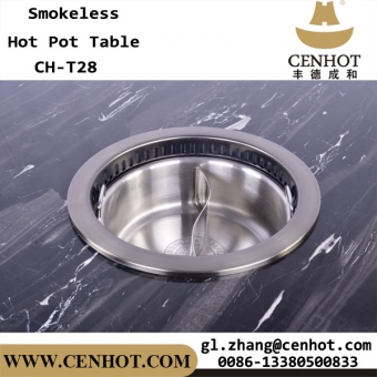 CENHOT Round No Smoke Hot Pot Table For Restaurant Owners 