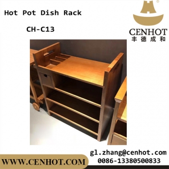 CENHOT Restaurant Food Service Cart Service Trolley With 4 Shelves