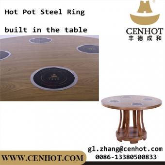 CENHOT Stainless Steel Hot Pot Flat Steel Rings Built-in Table 