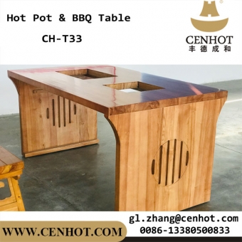 CENHOT Wood Korean BBQ And Hot Pot Tables Suppliers China 