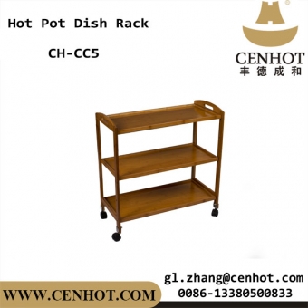 CENHOT Wooden 3 Shelf Hot Pot Restaurant Utility Carts China