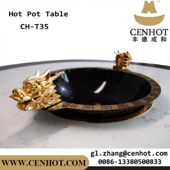 CENHOT Round Built In Hot Pot Table For Sale 