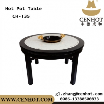CENHOT Wooden Chinese Hot Pot Table For Restaurant