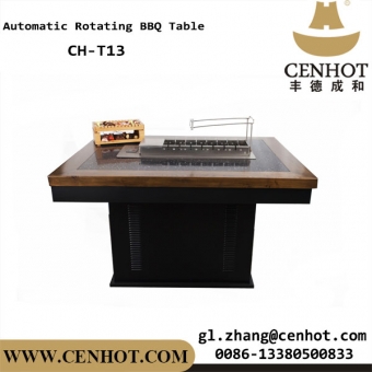 CENHOT Commercial BBQ Table With Automatic Rotating Grill 